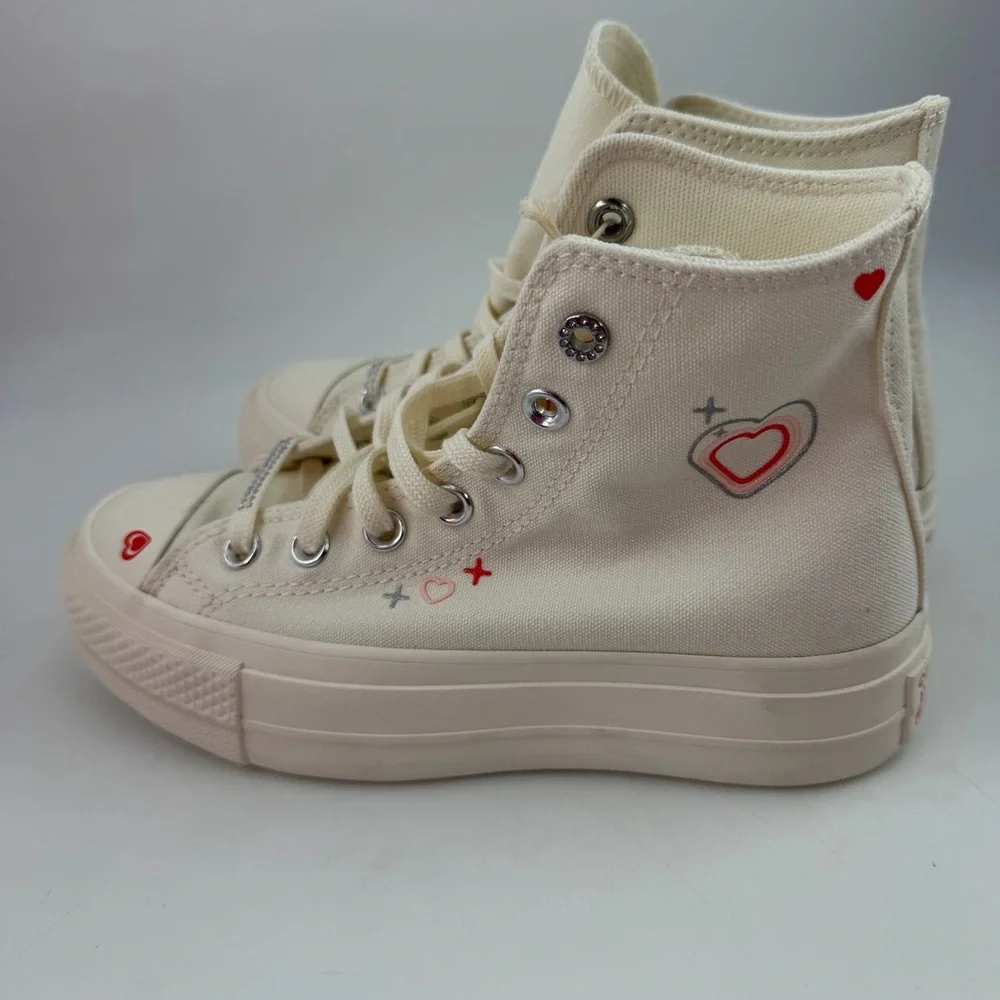Converse Women’s CTAS Lift Egret Platform-5.5-Forever Dream Off White Shoes NEW!
